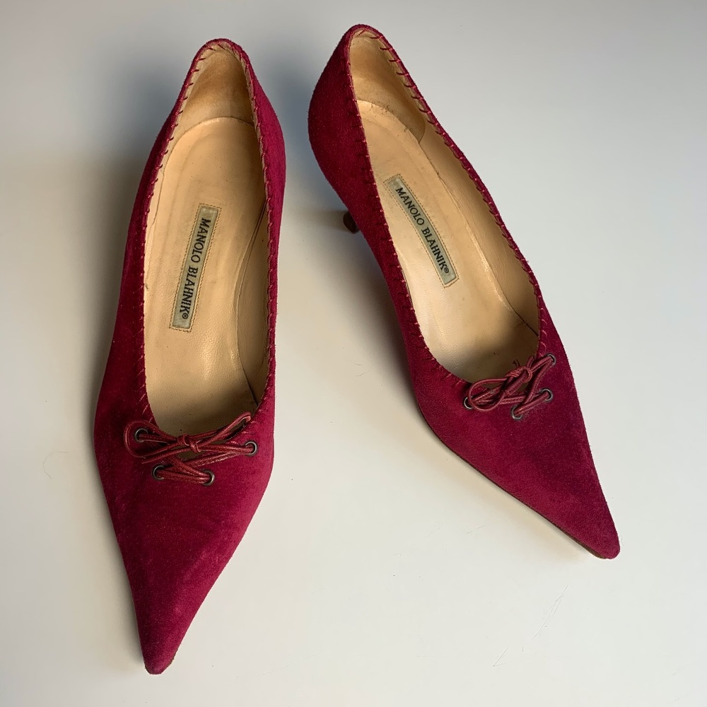 Manolo Blahnik suede heels